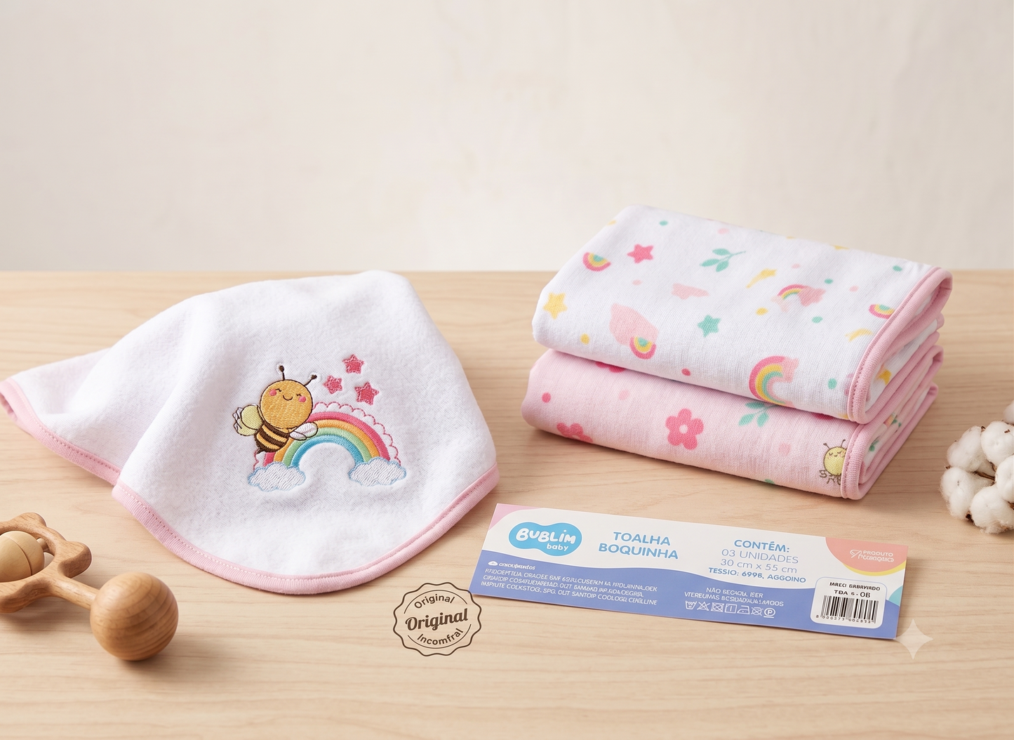Kit 3 Panos De Boca Bebê - Menina e Menino - 100% Algodão