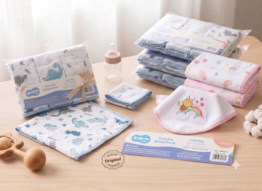 Kit 3 Panos De Boca Bebê - Menina e Menino - 100% Algodão